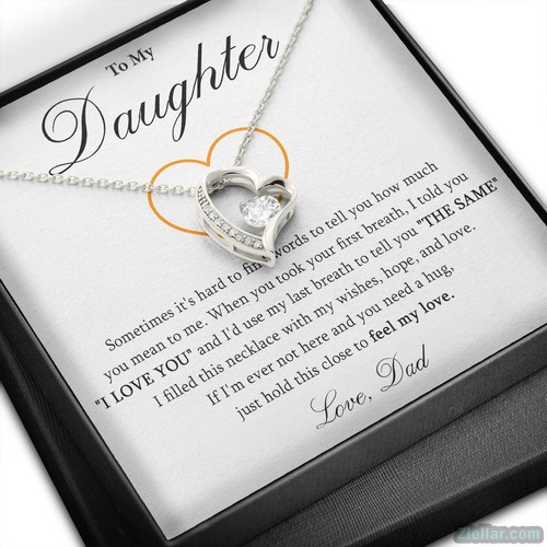 To My Daughter Necklace, Birthday Gift From Dad, Daughter Love Keepsake Jewelry - Picture 2 of 6