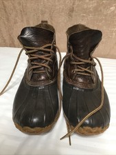 Eddie Bauer Duck Boots Woman 9 Rain Snow Winter Brown Leather USA Made
