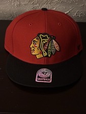 Chicago Blackhawks Hat 47 Brand Snapback Men's One Size Black Red