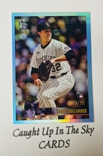 2025 Topps Archives Chase Dollander RC Blue Foil #25/25 Rockies Bookend
