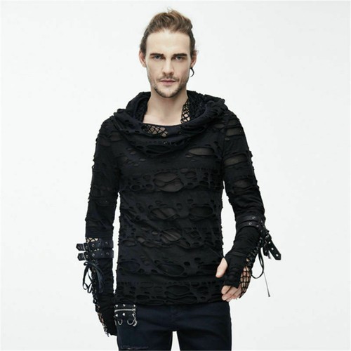 Devil Fashion Men Hooded Sweater Black 