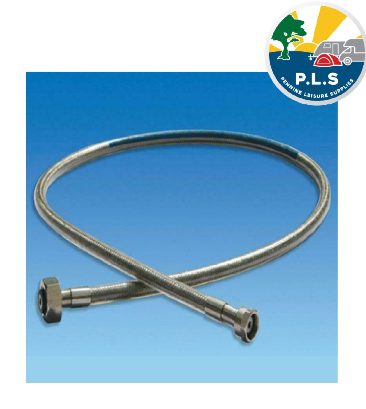 Caravan Motorhome - Butane Stainless Steel Pig Tail Hose Hose 750mm SS750BUT