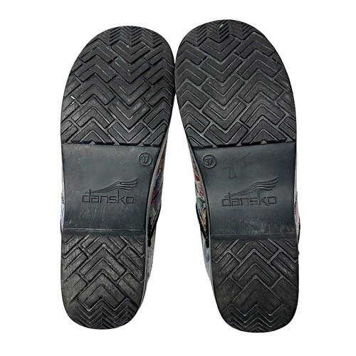 Dansko Womens 37 US 7 Shoes Pink Blue Floral Clogs Slip On Comfort Nursing - Bild 8 von 8