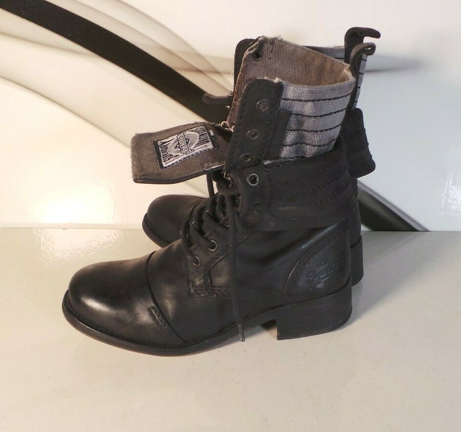 REAL LEATHER WINTER BIKER BOOTS 37 