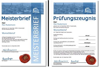 Meisterbrief Prüfungszeugnis Zeugnis Meisterdiplom Meistertitel - UK-10328