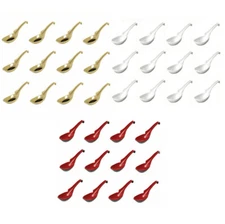 Set of 12 Chinese Japanese Plastic Wonton Soup Spoons w/Hook Different Color