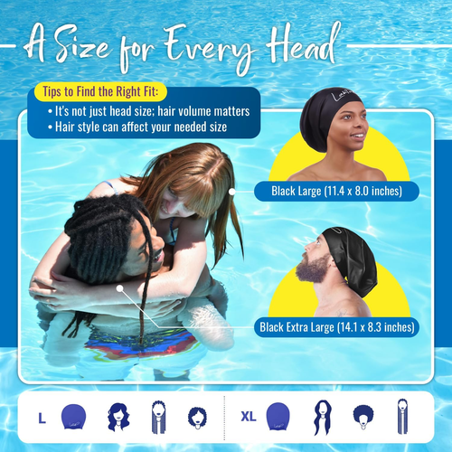 Cuffia Piscina Extra Large per Capelli Lunghi - Nuoto Donna E Uomo - Docia - Sil - Foto 9 di 12