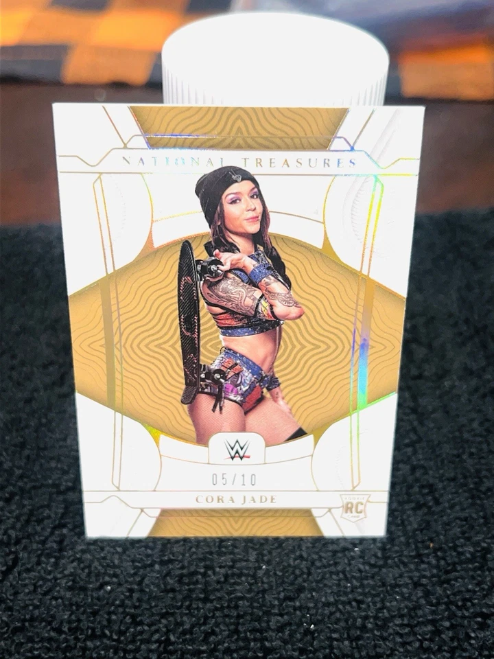 2022 Panini Chronicles WWE CORA JADE National Treasures Holo Gold rookie /10 NXT - Image 2 of 4