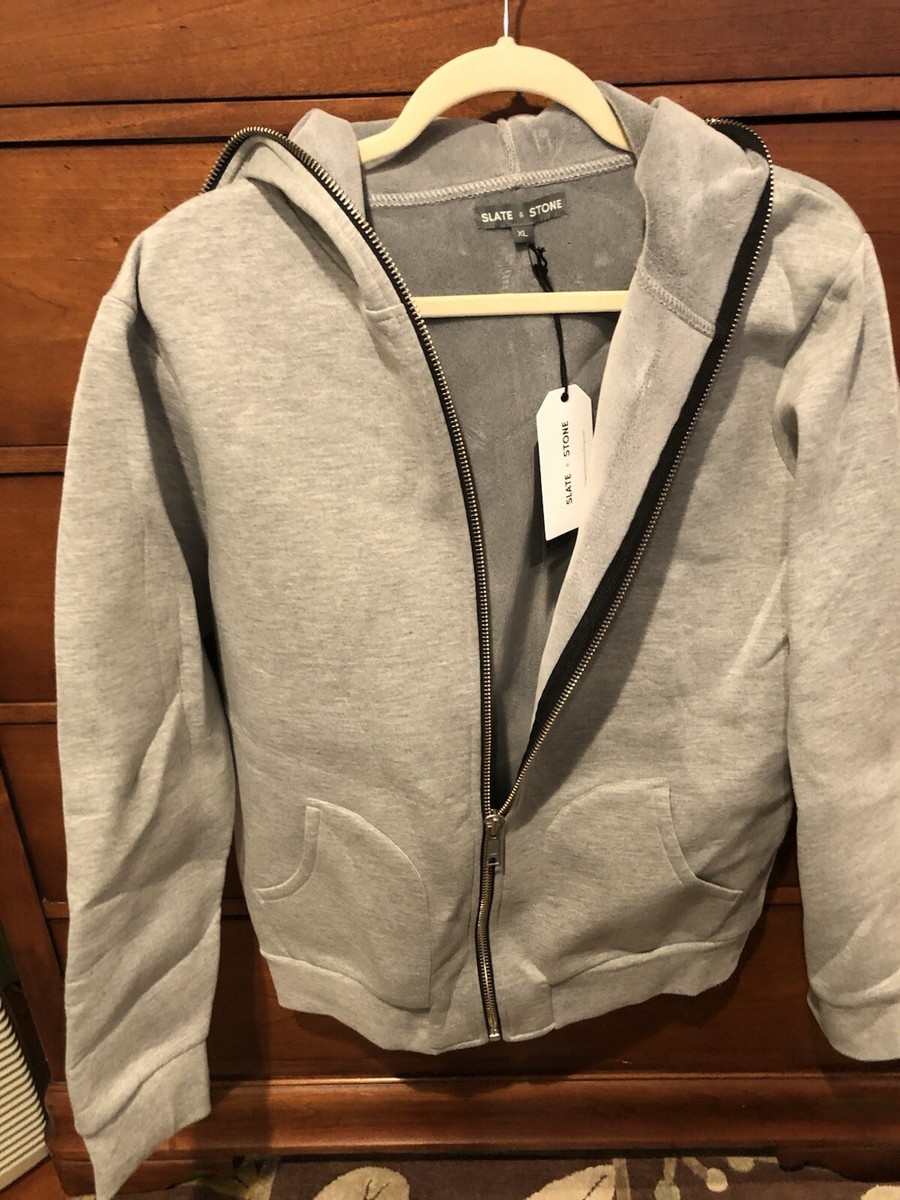 Slate and Stone Light Grey Full Zip Hoodie Men's size XL NWT