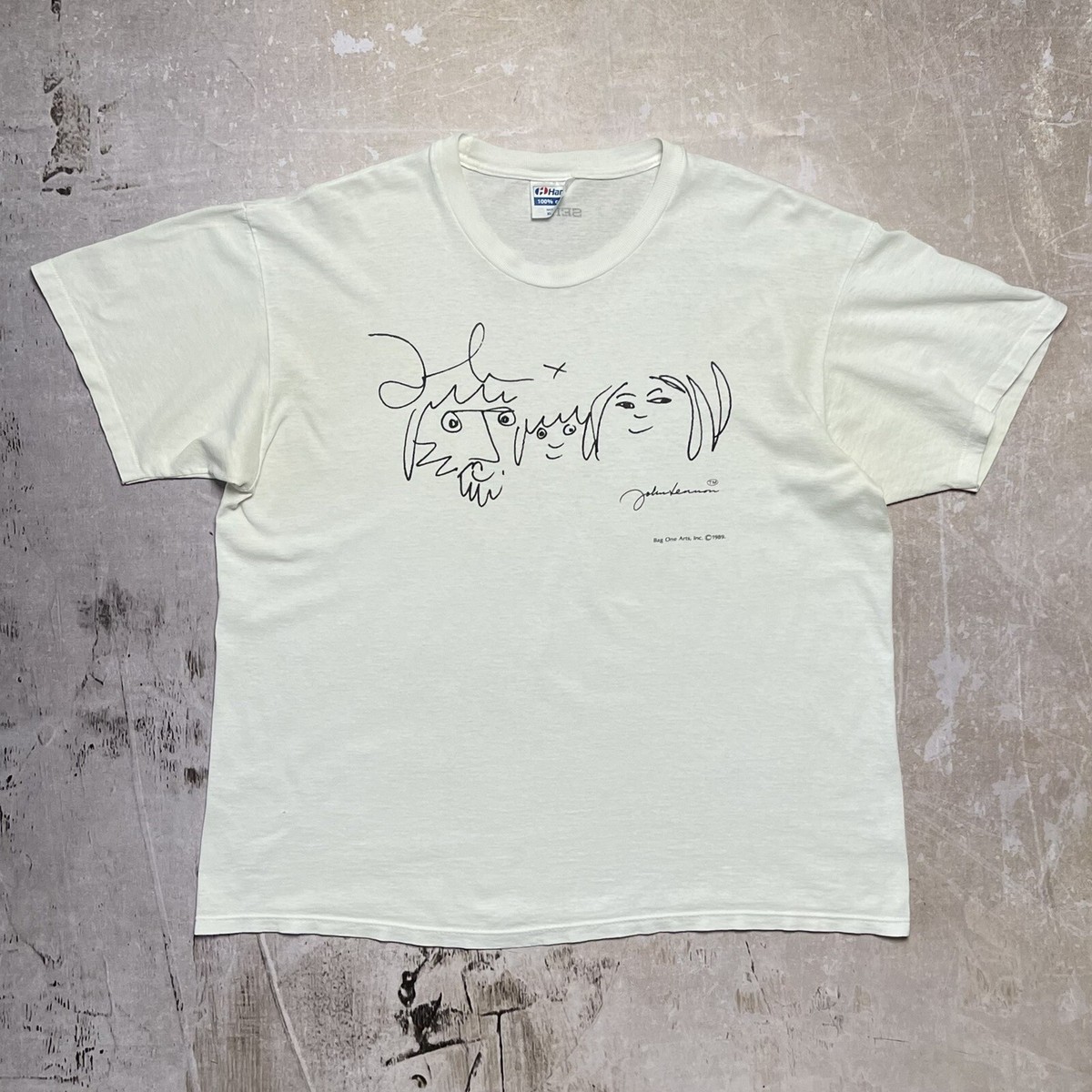 Vintage 1989 John Lennon Self portrait Drawing T Shirt (L/XL Vintage 1989 John Lennon Self portrait Drawing T Shirt (L/XL