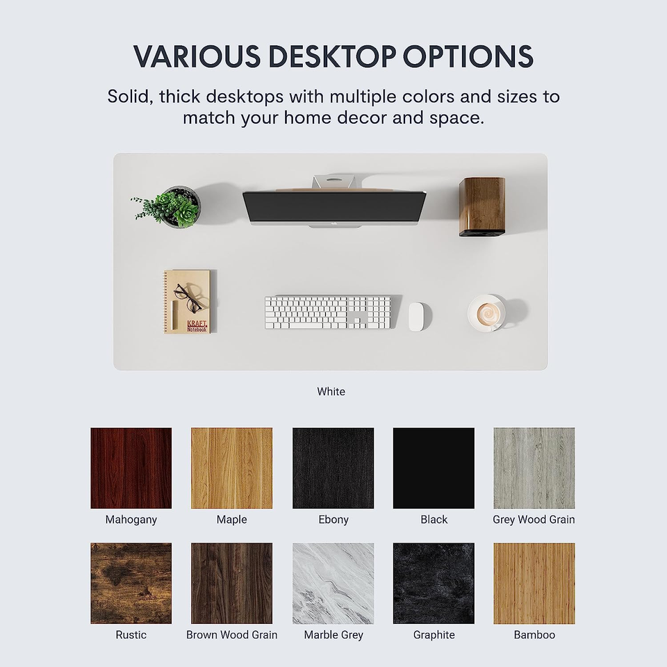 Electric Standing Desk Whole Piece 48 X 30 Inch Desktop Adjustable