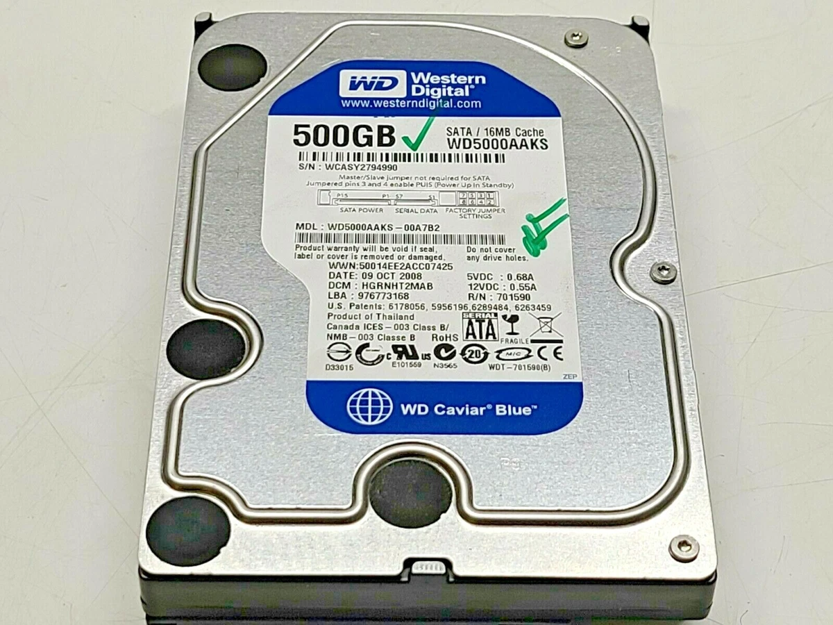Western Digital WD5000AAKS 500GB 7200RPM 6Gb/s 3.5in 16MB Cache SATA Hard Drive