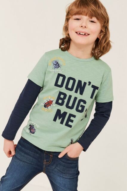 Fat Face Green T-Shirt Don&#039;t Bug Me 2-in-1 graphic Size 10-11 years BNWT