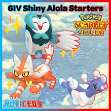 ✨Shiny Alola Starters 6IV✨ Pokemon Scarlet & Violet  🚀Fast🚀 Indigo Disk