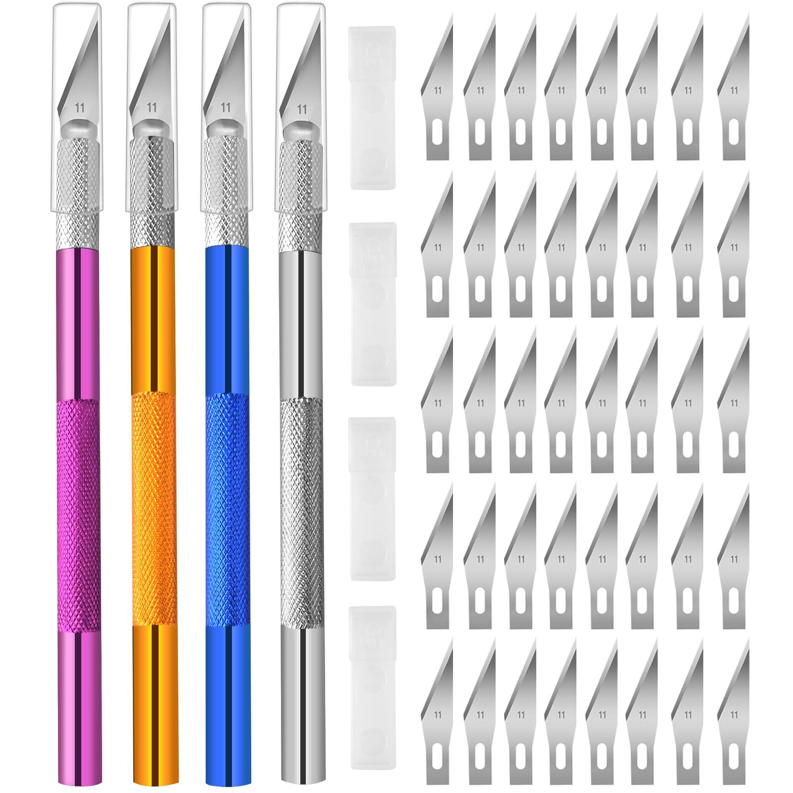 4PCS Exacto Knife, Hobby Knife Craft Knifes with 40PCS Spare Exacto Knife Blades