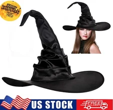 Halloween Black Ruched Witch Hat Costume Accessory Halloween Cosplay Party USA