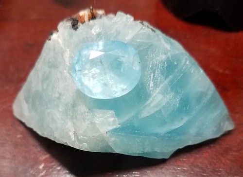 Sehr schöner Aquamarin Naturfarbe Hellblau Oval 7,32 ct 14,80 x 14,40 x 8,80 mm - Bild 4 von 7