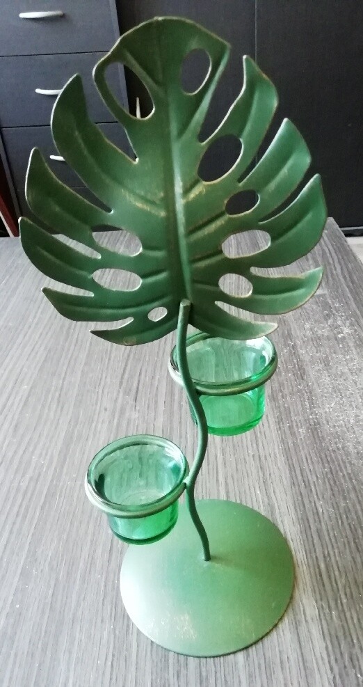 Grand Photophore 'Jungle' Maisons Du Monde - 30 Cm, Acier Vert, Forme Maison