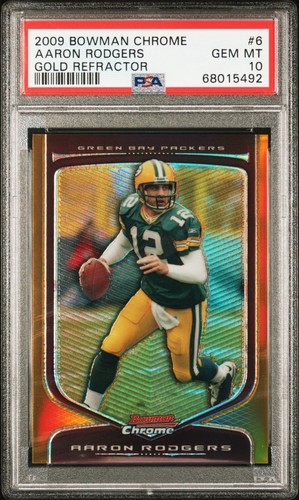 Aaron Rodgers [Gold Refractor] #6 2009 Bowman Chrome card