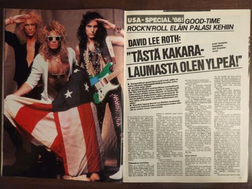 David Lee Roth, Mötley Crüe, KISS -Finland Magazine Suosikki No 8 1986 - Foto 5 di 14