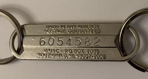 Vintage GMAC General Motors Dealership Keychain RETURN IF LOST Metal Double Ring - Picture 3 of 4