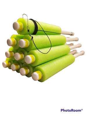 Cajun Catfish Jugline fishing Noodle Jugline Lot of 10 Green Weighted 22  Long