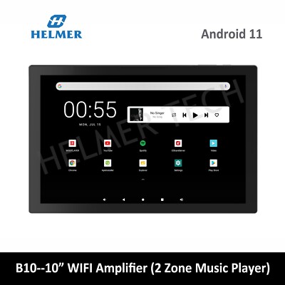 10'' Touch Screen In Wall Amplifier Home Multizone Stereo Audio Controller