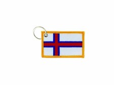 Keychain keyring embroidered embroidery patch double sided flag faroes islands