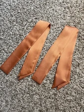 2 Satin Scarf Handbag Handle Protector Head Bandeau Wrist Wrap Tie Brown