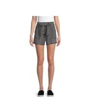 Time and Tru Womans Grey High Rise Pull On Belted Utility Shorts - Multi-Size