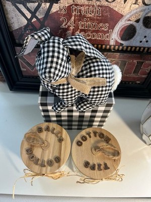 Farmhouse Bathroom Jar Set   Cotton & Q-Tips