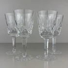 Set of 4 Waterford LISMORE Crystal White Wine Glasses 5 1/2" Tall Vintage EUC