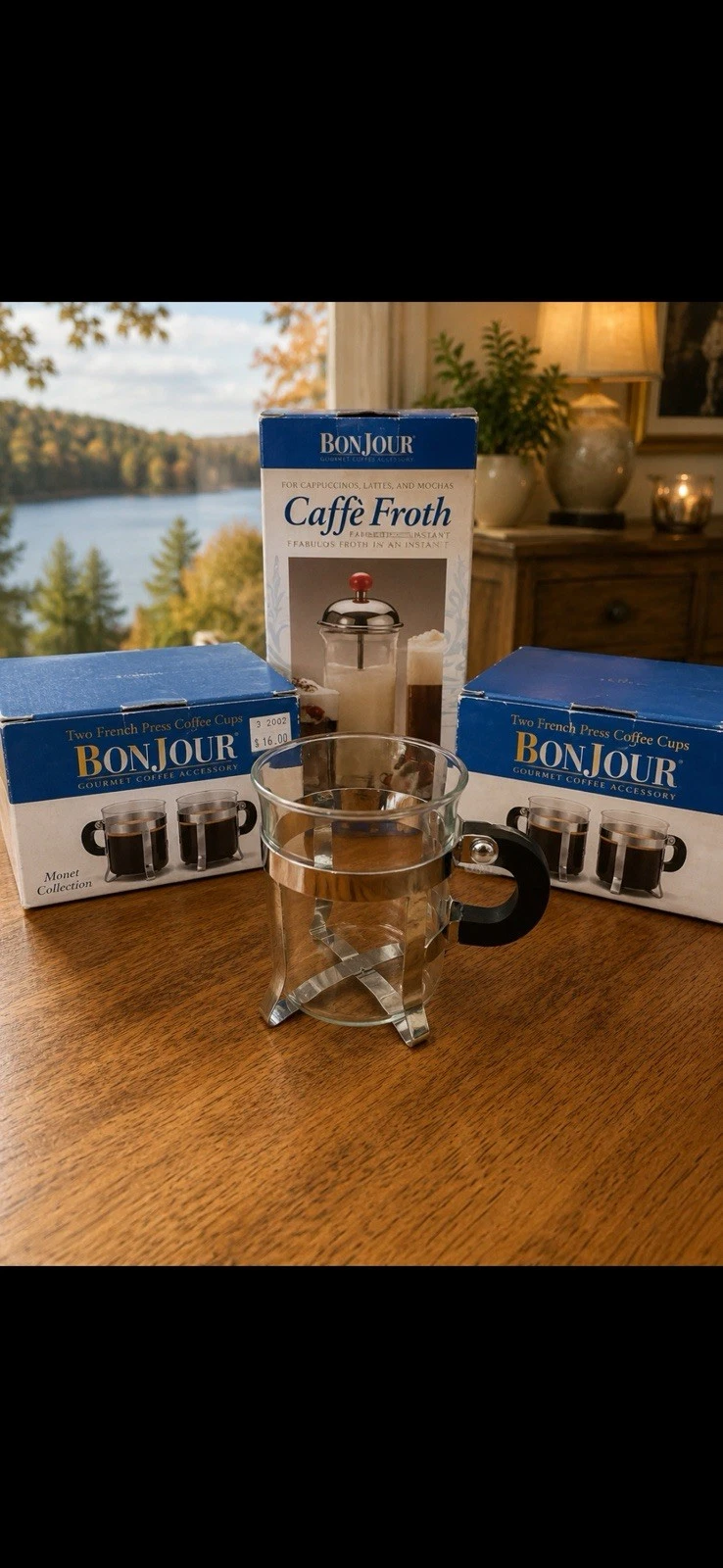 Bonjour Monet Collection/French Press Café Froth/4/Coffee Cups/NIB
Opens in a new window or tab