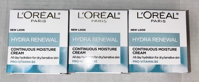 L Oreal Paris Hydra Renewal Facial Moisturizer Dry Sensitive Skin 1.7 fl oz 3Pk
