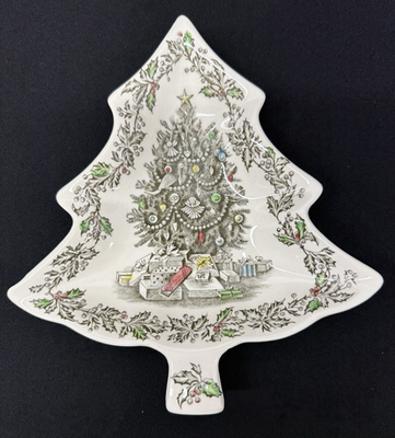 Johnson Bros クリスマスディッシュ Johnson Bros Brothers MERRY CHRISTMAS Tree Shaped Dish England 8