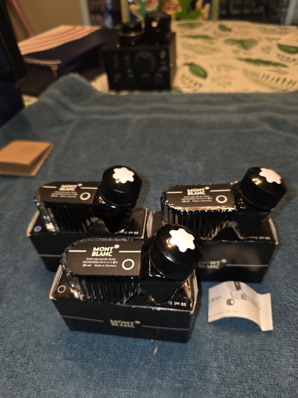 #39100  NOS  Montblanc Ink Black 50ml Bottles Sealed New Old Stock