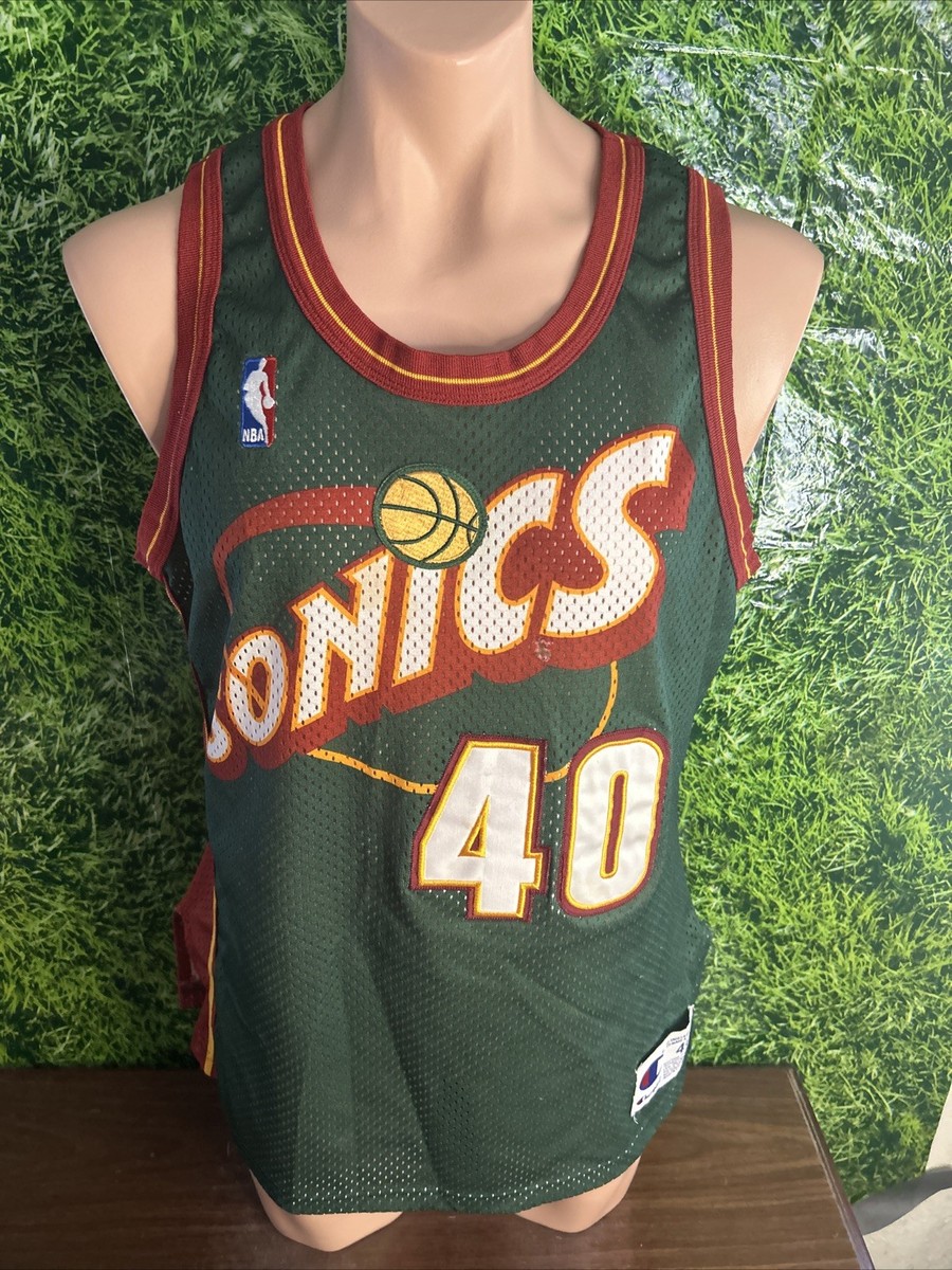 NBA Authentic Seattle Supersonics #40 Shawn Kemp Jersey Size 44 | eBay