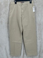 Chaps Pants Mens 32x32 Khaki Chino Casual Straight Leg 100% Cotton Office Work