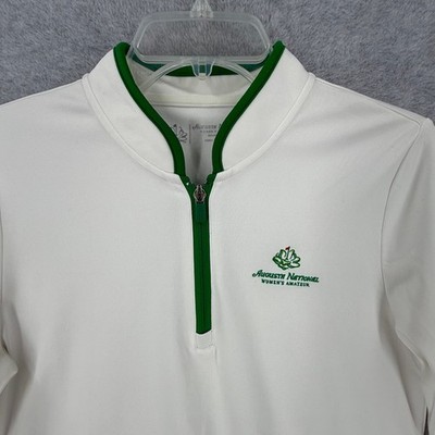 Tory Sport Augusta National Womens M White Quarter Zip Golf Pullover Long Sleeve