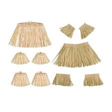 5Pcs Reusable Grass Skirt , Skirt ,Adjustable Elastic Costume, an Party Costume