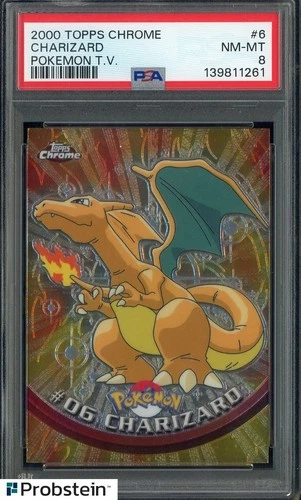 2000 Topps Chrome Pokemon T.V. #6 Charizard PSA 8 NM-MT