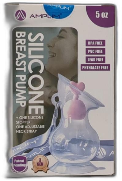 Amplim Manual Breast Pump, Gen 3 Food Grade Silicone Milk Collector For