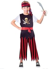        Kids Pirate Costume   Boys Halloween Outfit Size S 6/7 By Celebrate,New