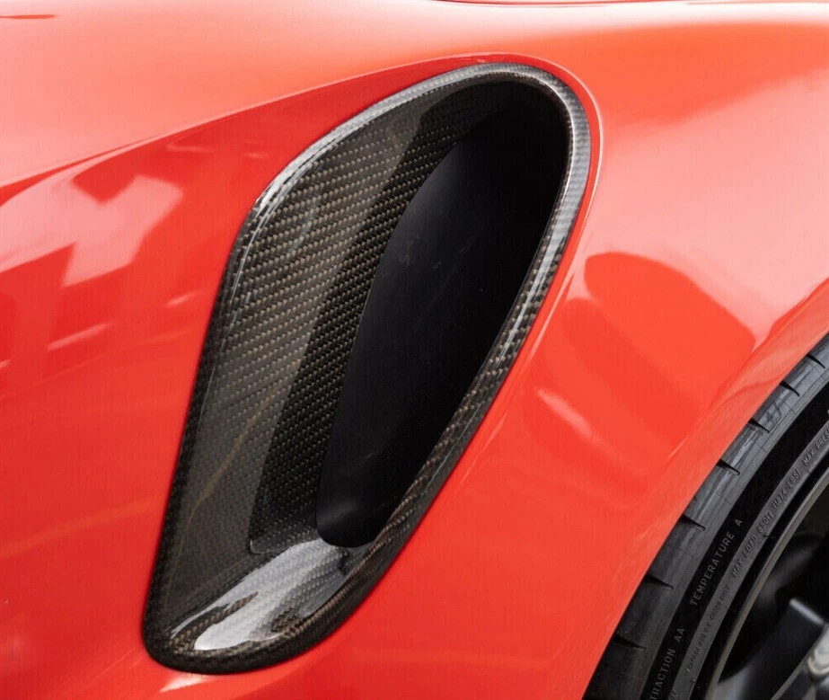 CUBIERTAS DE VENTILACIÓN DE AIRE GUARDABARROS LATERAL DE FIBRA DE CARBONO SECA PARA PORSCHE 911 991 TURBO 2014-2016 Foto 3 de 4