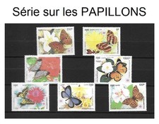 Série complète de timbres sur les PAPILLONS