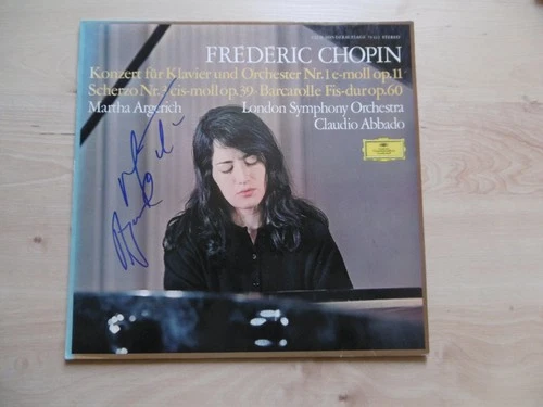 Martha Argerich signed LP-Cover "Frederic Chopin" Vinyl autograph