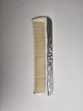 Vintage Silver Plated Floral 7" Comb