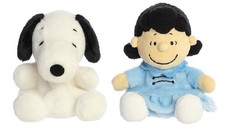 Aurora Peanuts Palm Pal Plush Bundle, Snoopy and Lucy