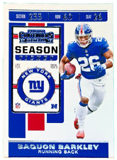 2019 Panini Contenders Saquon Barkley Season Ticket #52 New York Giants