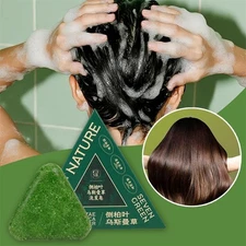 Nature Triangle Shampoo Bar: Usman Herb & Ginseng, Rich Foam, Restores Dull Hair
